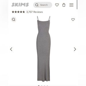 Skims soft lounge long slip dress Heather grey size xs